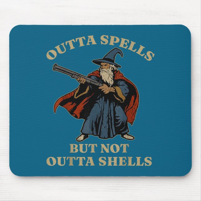 Tapis De Souris Outta Spells But Not Outta Shells Wizard Fantasy M (Devant)
