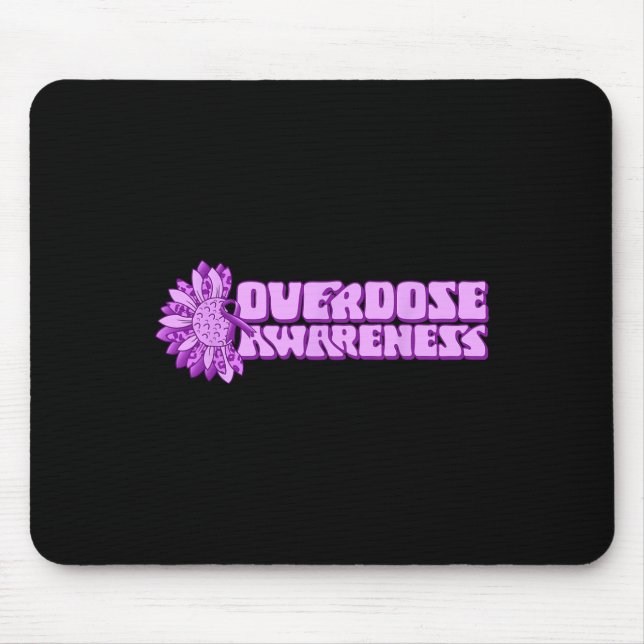Tapis De Souris Overdose Awareness Purple Ribbon Drug Addiction 32 (Devant)