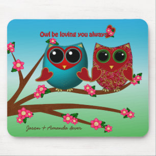 Tapis De Souris Owl vous aime-Computer Mousepad