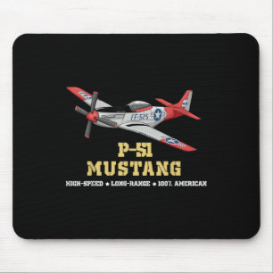 Tapis De Souris P-51 Mustang Bombe De Combat De La Seconde Guerre