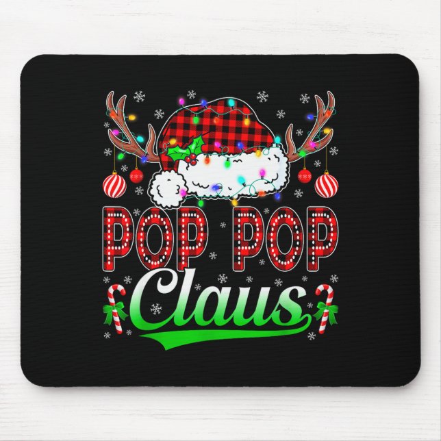 Tapis De Souris P P Claus Christmas Lights Matching Family Xmas Pa (Devant)