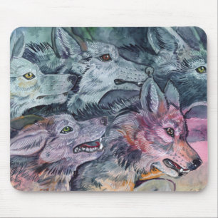 Tapis De Souris Pack Wolf aquarelle