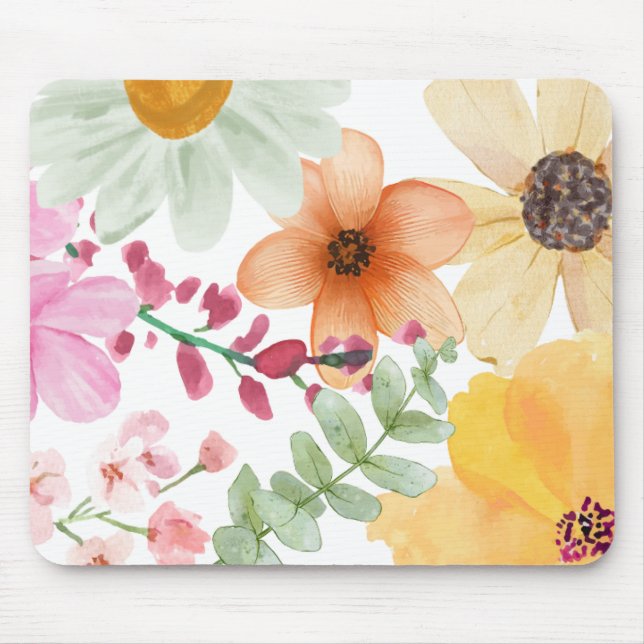 Tapis De Souris Pad à souris à fleurs | Accessoire de bureau esthé (Devant)