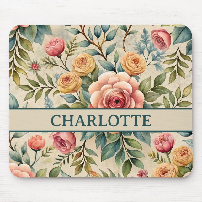 Tapis De Souris Pad à souris florales enchantées (Devant)