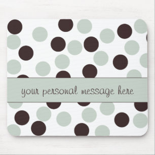 Tapis De Souris Pad à souris vert et Brown Polka Dot