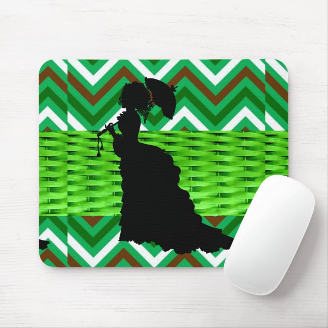 Tapis De Souris Pad Chevron GreenMouse afro-américain ! Tapis de s (Avec souris)