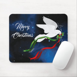 Tapis De Souris Pad de la souris de Noël de la colombe blanche