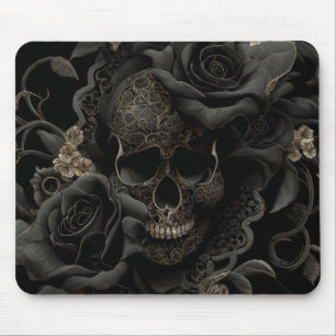 Tapis De Souris Pad de souris à crâne floral