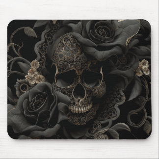 Tapis De Souris Pad de souris à crâne floral