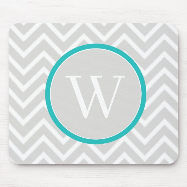 Tapis De Souris Pad de souris Chevron Monogram turquoise (Devant)