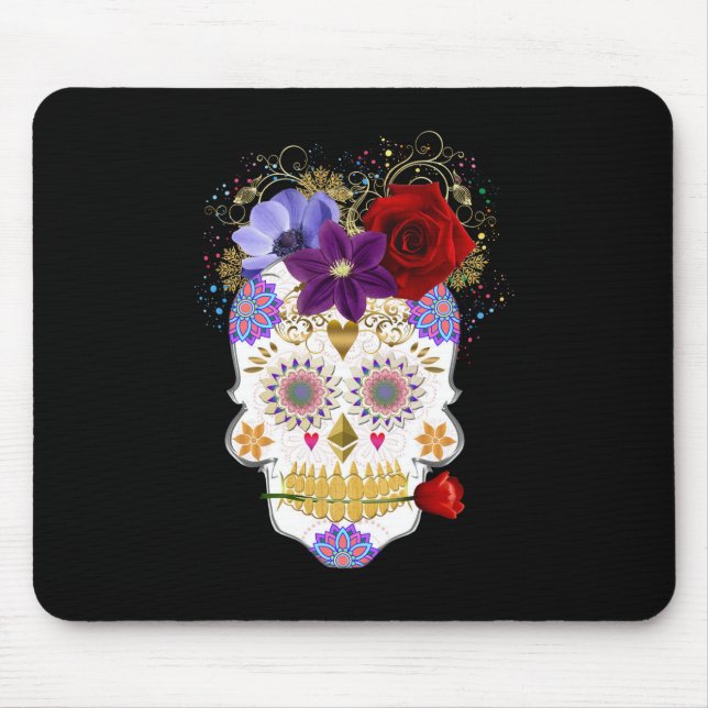 Tapis De Souris Pad de souris crâne or (Devant)