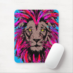 Tapis De Souris Pad de souris Lion Rose - Dessin du portrait du vi