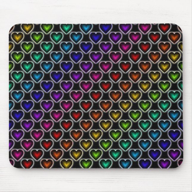Tapis De Souris Pad de souris Motif Rainbow Hearts (Devant)