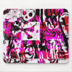 Tapis De Souris Pad de souris Pink Checkeur Graffiti