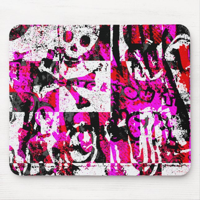 Tapis De Souris Pad de souris Pink Checkeur Graffiti (Devant)