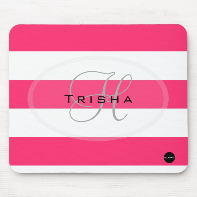 Tapis De Souris Pad souris avec votre nom HAMbyWG - Rose (Devant)