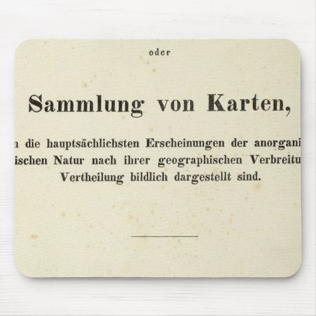 Tapis De Souris Page de titre Dr Heinrich Berghaus (Devant)