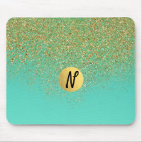 Paillettes dorées en cascade & Aqua sarcelle Glamo