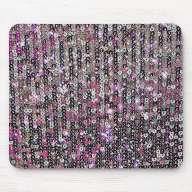 Tapis De Souris Paillettes en argent rose | motif étincelant (Devant)