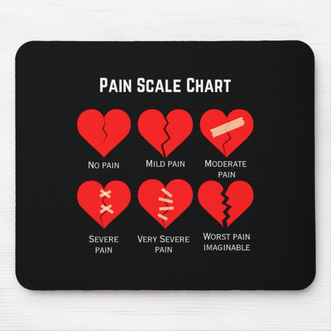 Tapis De Souris Pain Scale Chart Design For Funny Valentines Day  (Devant)