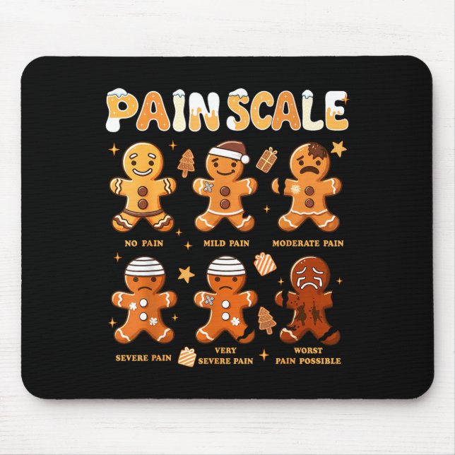 Tapis De Souris Pain Scale Funny Gingerbread Man Christmas Nurse H (Devant)