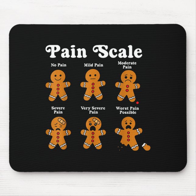 Tapis De Souris Pain Scale Funny Gingerbread Man Christmas Nurse H (Devant)
