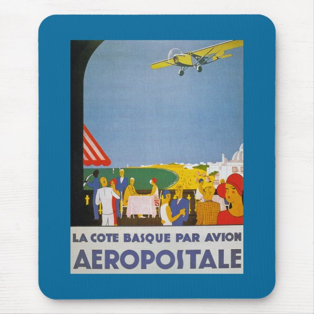 Tapis De Souris Pair Basque Avion de Cote de La (Devant)