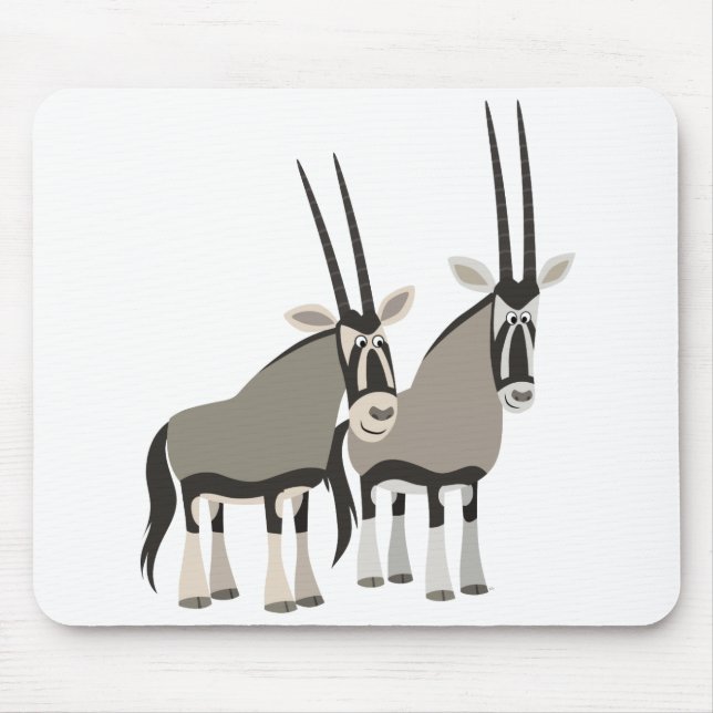 Tapis De Souris Paire mignonne d'oryxes de caricature Mousepad (Devant)