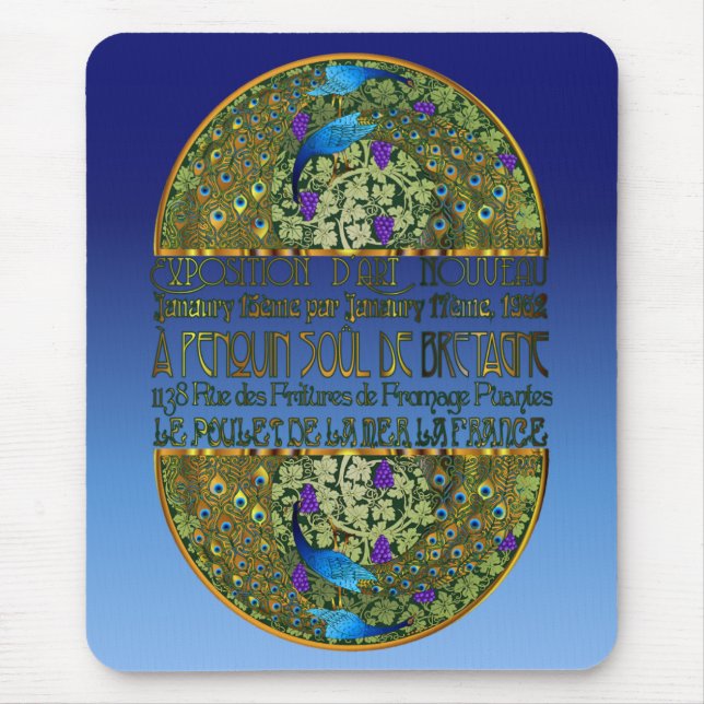 Tapis De Souris Paires Mousepad de paon (Devant)