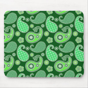 Tapis De Souris Paisley motif, Emerald et Jade Green