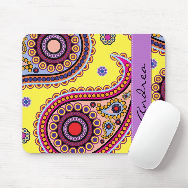 Tapis De Souris Paisley Motif, Persian Paisley, Le Boteh, Votre No (Avec souris)