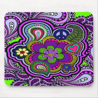 Tapis De Souris Paisley pourpre psychédélique Mousepad