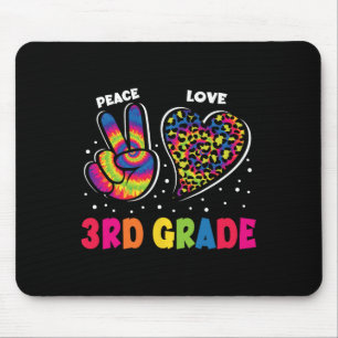 Tapis De Souris Paix Amour 3e année Léopard Tie Dye Retour à l'éco