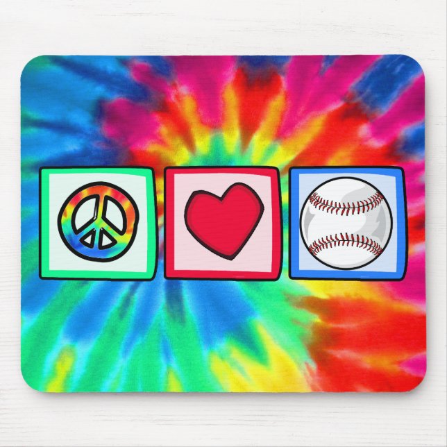 Tapis De Souris Paix, amour, base-ball (Devant)
