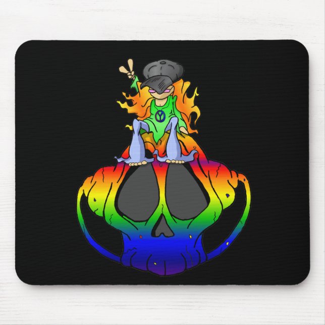 Tapis De Souris Paix, amour et roche et petit pain (Devant)