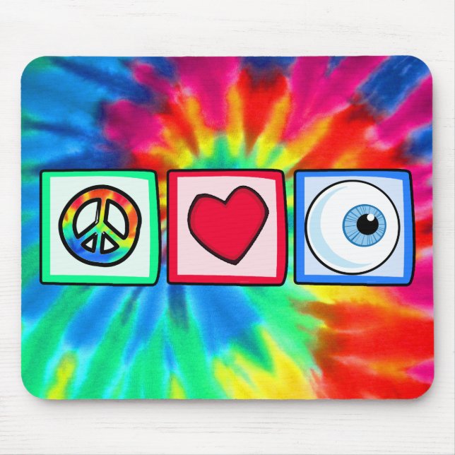 Tapis De Souris Paix, Amour, Eyeball (Devant)