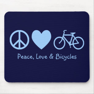 Tapis de souris Paix, Amour & Vélos