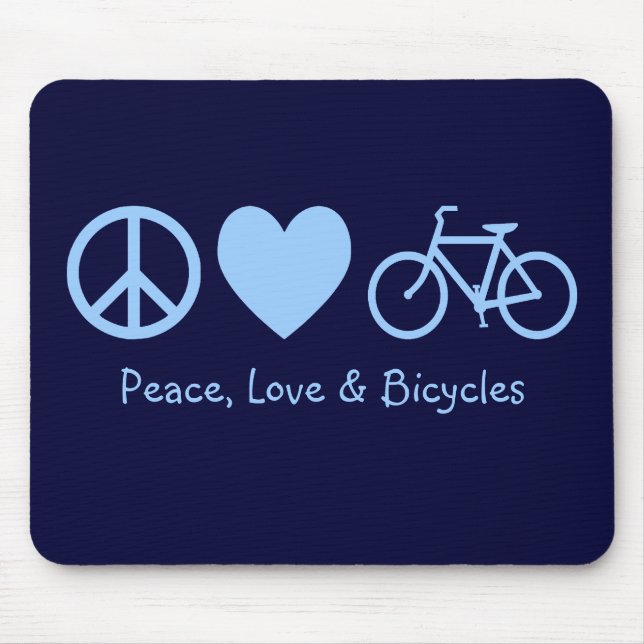 Tapis De Souris Paix, Amour & Vélos Mousepad (Devant)