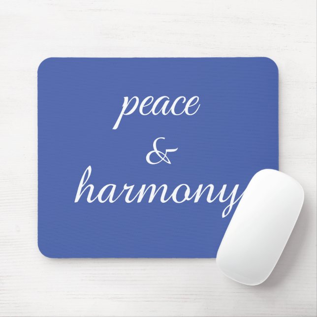 Tapis De Souris Paix et harmonie en bleu et blanc (Avec souris)
