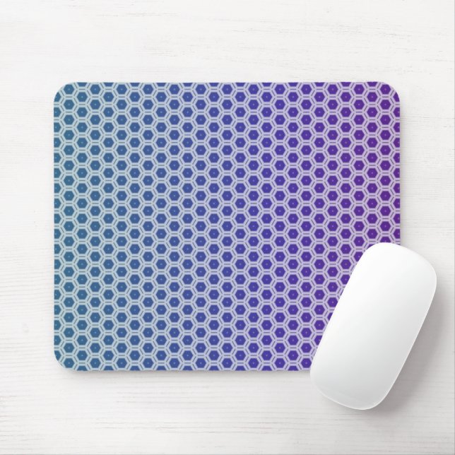 Tapis De Souris Pale Purple and Teal Hexagons Mouse Pad (Avec souris)