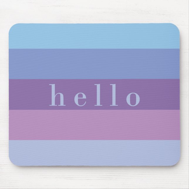 Tapis De Souris Palette bleu et violet striée | Bonjour  (Devant)