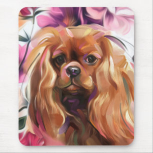 Tapis De Souris Palette d'art pour chiens Ruby Cavalier
