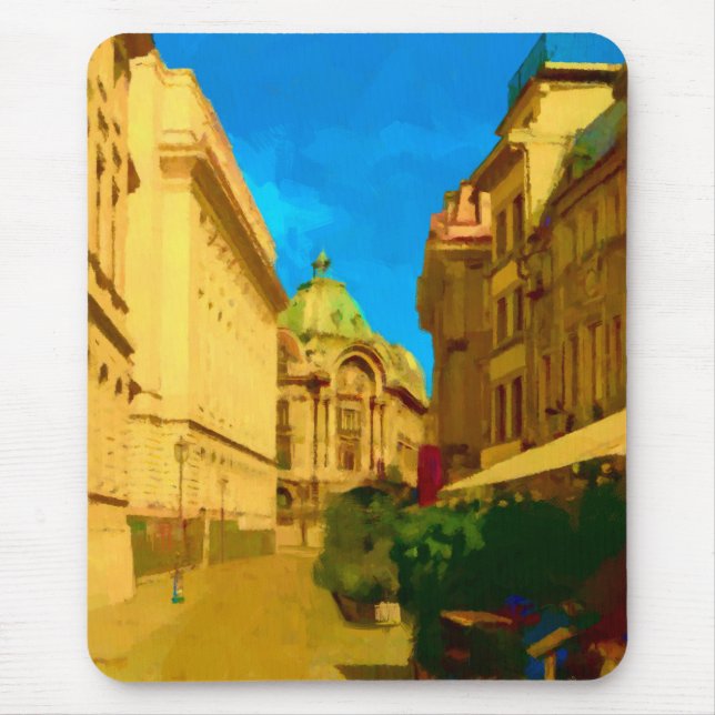 Tapis De Souris Pallace Bucarest peinture numérique Art Imprimer (Devant)