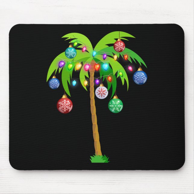 Tapis De Souris Palmier de Noël Hawaï Noël Tropical Xmas Coconut L (Devant)