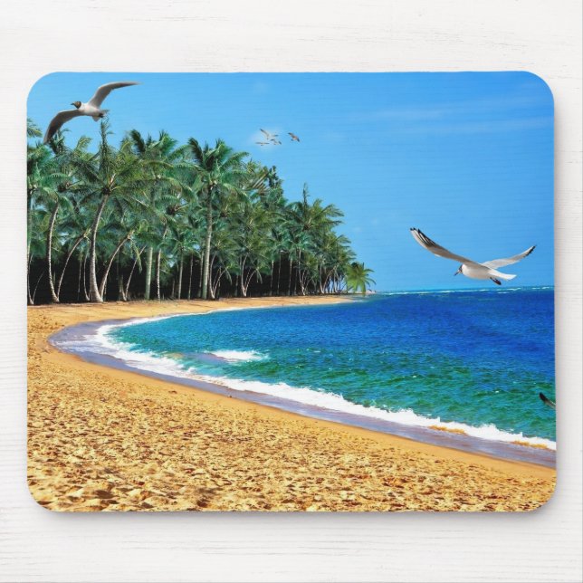 Tapis De Souris Palmier personnalisé de plage tropical (Devant)