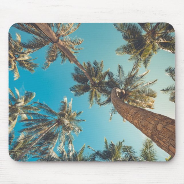 Tapis De Souris Palmiers au cru tropical de plage (Devant)