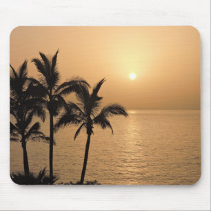 Tapis De Souris Palmiers et coucher de soleil romantique