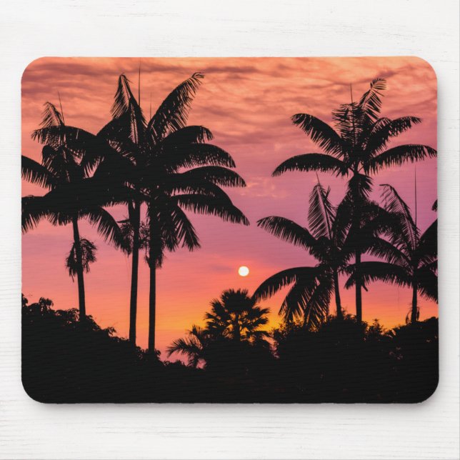 Tapis De Souris Palmiers silhoués, Hawaï (Devant)