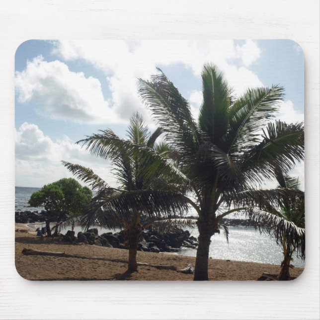 Tapis De Souris Palmiers sur la plage (Devant)
