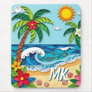 Tapis De Souris Palmiers sur la Plage Personnalisés